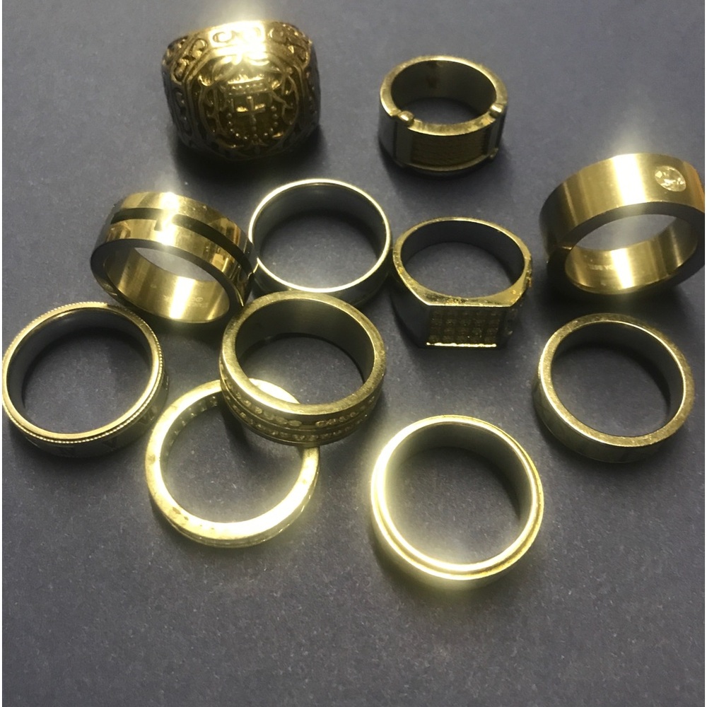 Lot of 11 stainless mens rings